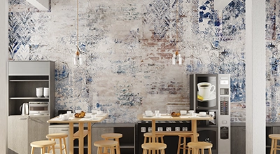 Soluzione wall covering con carta da parati