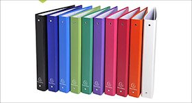 100959 Exacompta Iderama Raccoglitore ad anelli, A4, Dorso 4 cm, Capacità 275 fogli, Cartone rivestito in PPL, Colori assortiti