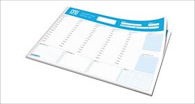 116308 ONE COLOR Planner da scrivania settimanale formato A3, Collato