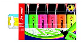 706828 STABILO BOSS® Evidenziatore ORIGINAL, Punta a scalpello, Tratto 2-5 mm, Colori Assortiti (confezione 6 pezzi)