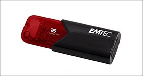 737035 Emtec Chiavetta USB B110 USB3.2 Click&easy, 16 GB, Ross/Nero