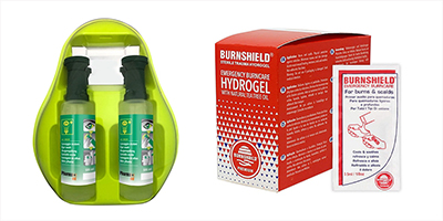 Kit per medicazioni rapide: lavaocchi e gel per ustioni