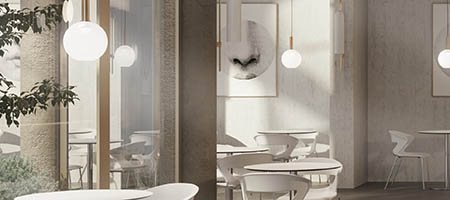 Sedie bianche ideali per arredare gli spazi nei toni Cloud Dancer